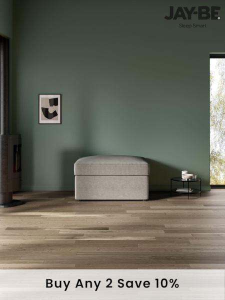 Jay-Be Brushed Twill Smoke Grey Brushed Twill Linen Footstool Bed (B12028) | £425