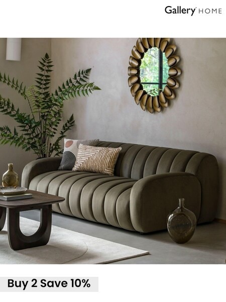 Gallery Home Moss Green Warwick 3 Seater Sofa (B12283) | £1,550
