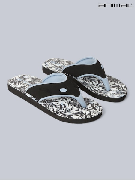 Animal Black Patent Womens Swish Flip-Flops (B12448) | £29