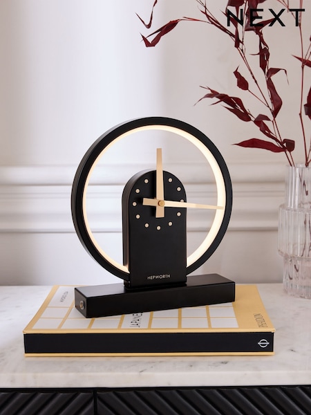 Black Light Up Mantel Clock (B12581) | £45