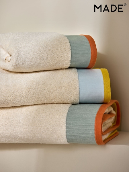 MADE.COM Brights Dax Border 100% Cotton Towel (B12727) | £10 - £30