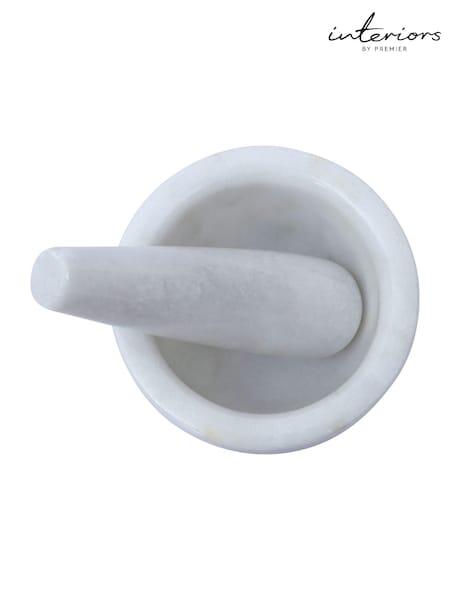 Interiors by Premier White Ziarat Mortar And Pestle (B12736) | £30