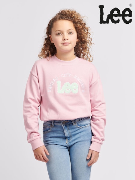 Lee Pink Girls 100% Cotton Kansas Graphic Crew Sweatshirt (B12982) | £40 - £48