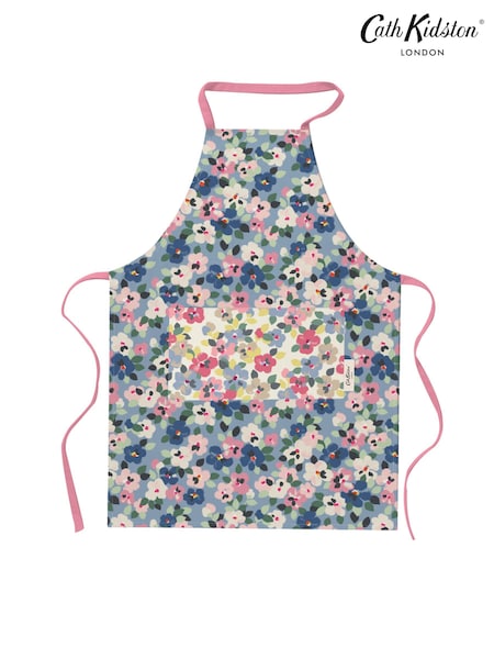 Cath Kidston Blue Painted Pansies 100% Cotton Apron (B14072) | £25