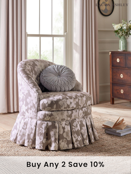 Laura Ashley Fleetham Haze Chestnut Brown Fifield Accent Chair (B14318) | £499