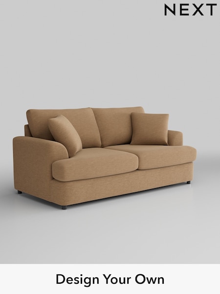 Fine Chenille Easy Clean/Mid Sand Beige Parker Platform (B14464) | £1,275
