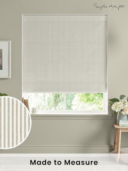 Sophie Allport Natural Stamford Stripe Made to Measure 100% Cotton Roman Blinds (B14785) | £79