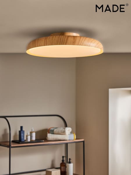 MADE.COM Wood Effect Nura Flush Bathroom Light (B14865) | £115