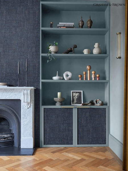 Graham & Brown Navy Armando 10M Wallpaper (B14903) | £85