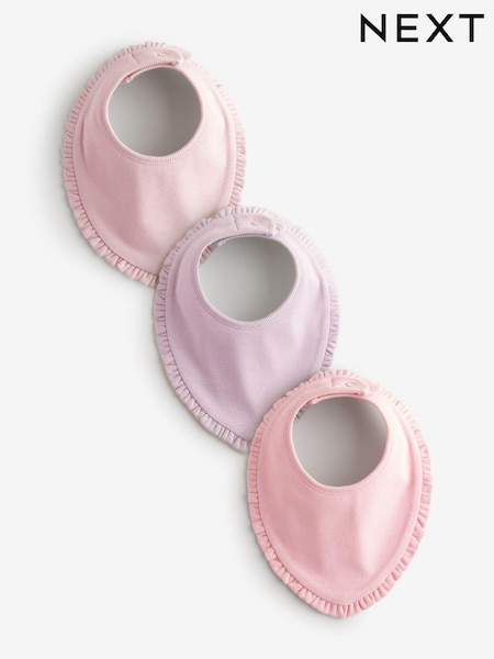 Pink Frill Baby Bibs 3 Pack (B15513) | £7