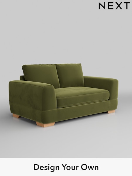 Plush Velvet Easy Clean/Mid Olive Green Clayton (B15897) | £1,125