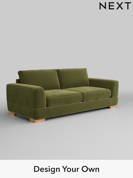 Plush Velvet Easy Clean/Mid Olive Green Clayton (B15897) | £1,325