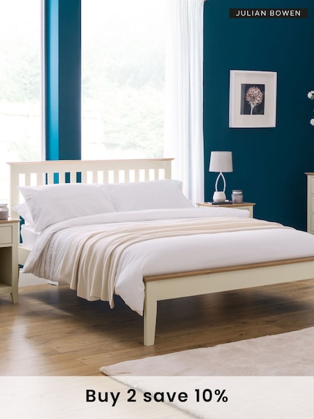 Julian Bowen Ivory/Natural Oak Salerno Wooden Shaker Bed (B15920) | £230 - £310