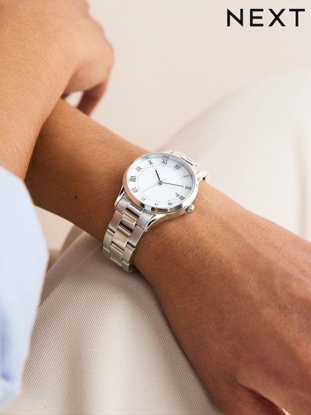 Silver Tone Premium Stainless Steel Boyfriend Watch (B15958) | £70