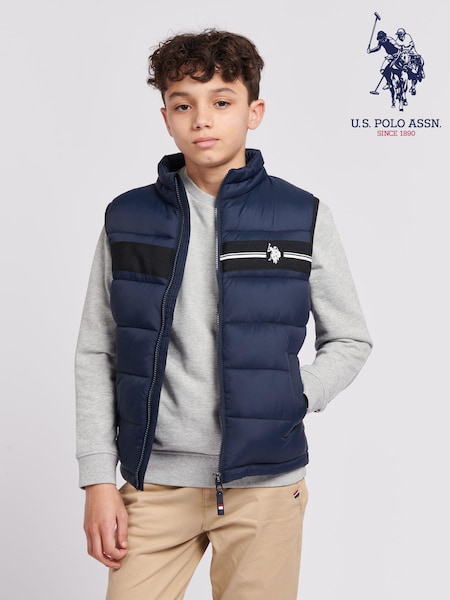 U.S. Polo Assn. Blue Boys 3D Tape Gilet (B16267) | £50 - £60
