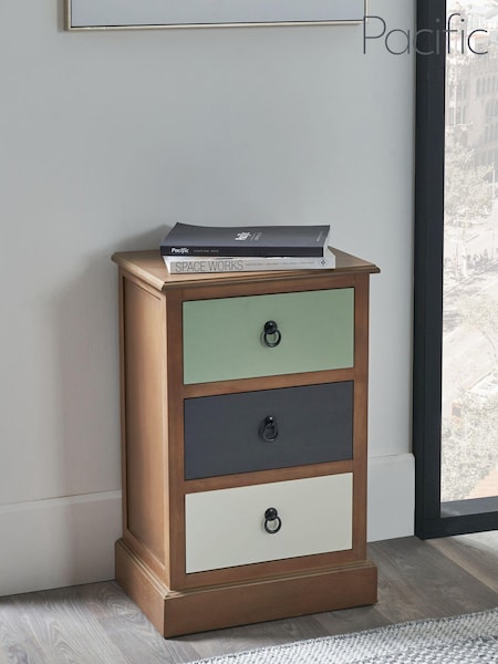 Pacific Multi Loft Pine Wood Sage 3 Drawer Unit (B16353) | £135