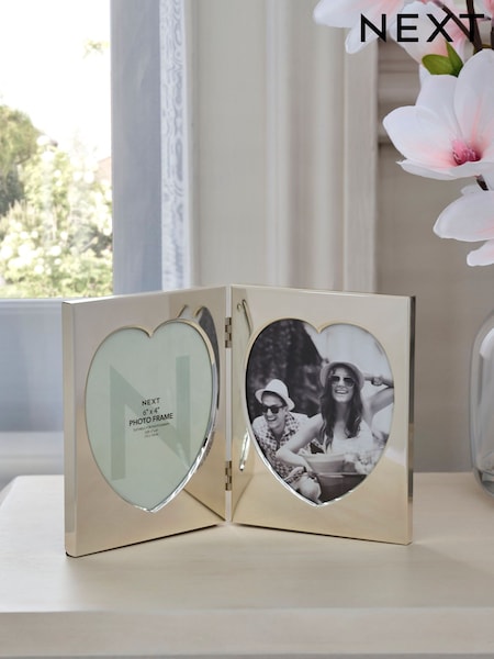 Silver Heart Multi Aperture Photo Frame (B16676) | £12