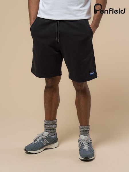 Penfield Black Mens Original Logo Sweat Shorts (B16824) | £65