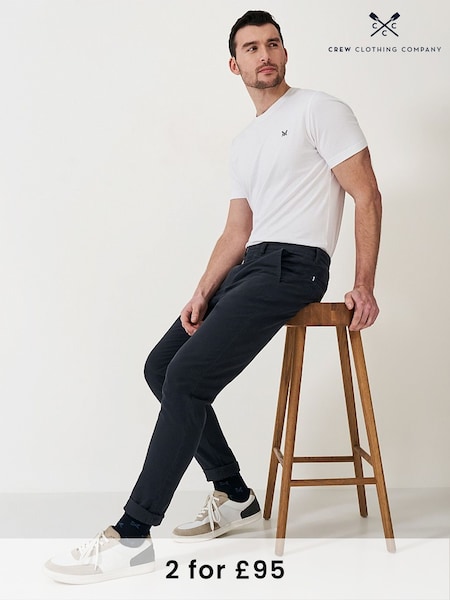 Crew Clothing Company Black Slim Chinos Trousers (B16865) | £65