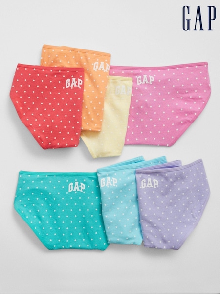 Gap Multi Logo Polka Print Briefs 7 Pack (4-13yrs) (B16948) | £25