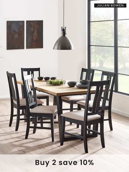 Julian Bowen Black Hilton Dining Chairs Set Of 2 (B17085) | £180