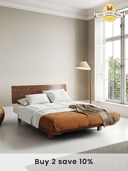 Get Laid Beds Coffee Bean Brown Floating Space Saver Solid Wood Bed (B17551) | £570 - £765