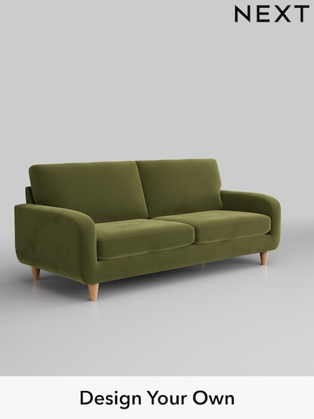 Plush Velvet Easy Clean/Mid Olive Green Camden (B17560) | £1,099