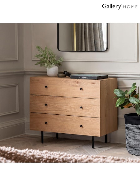 Gallery Home Natural Settat 3 Drawer Chest (B17589) | £484
