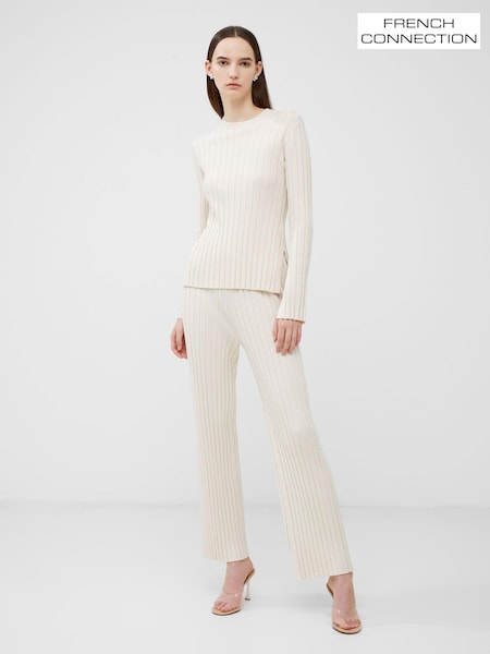 French Connection Cream Minar Pleated Trousers (B20082) | £65