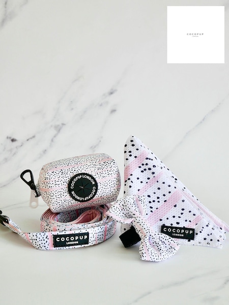 Cocopup Pink Dalmatian Bow Tie Bandana Poop Bag Holder and Do Bundle (B20384) | £40