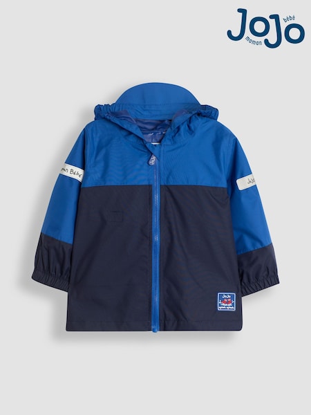 JoJo Maman Bébé Navy Cobalt Pack-Away Rain Jacket (B20497) | £32.50 - £34.50