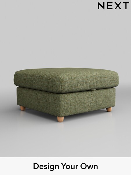 Chunky Boucle Easy Clean/Mid Green Parker Platform Grand Relaxed Sit (B20778) | £499