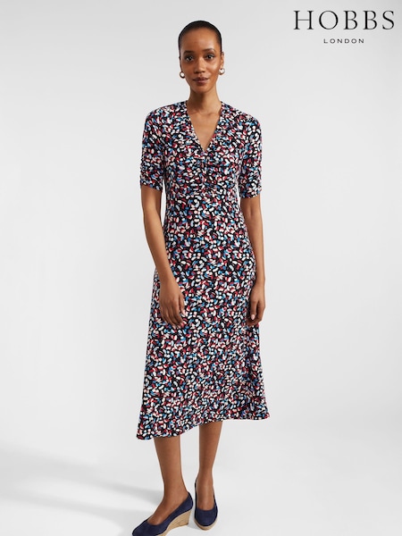 Hobbs Blue Petite Anela Dress (B20783) | £99