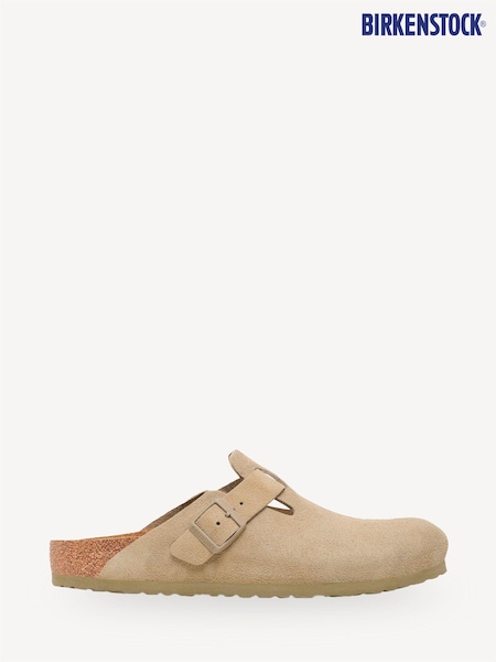 Birkenstock Khaki Green Boston Suede Leather Sandals (B21306) | £140