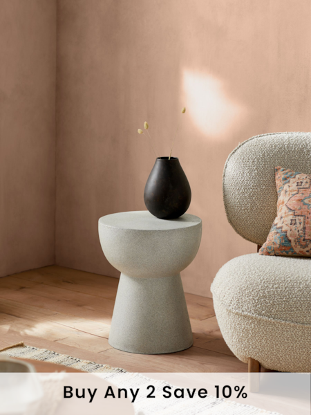 French Connection Stone Effect Zarina Side Table (B21361) | £179