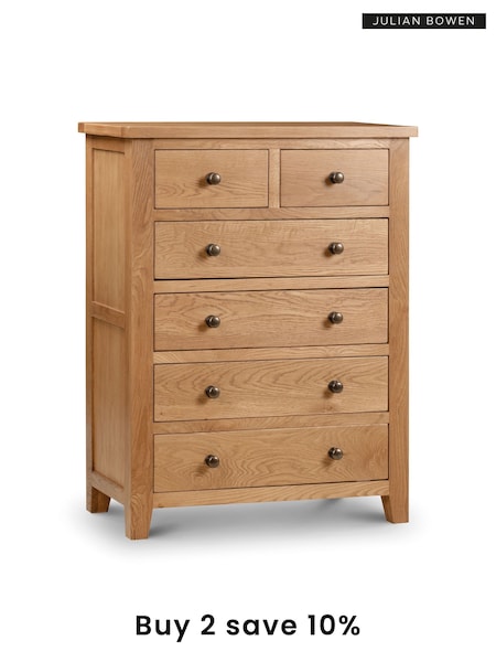 Julian Bowen Brown Marlborough 4+2 Drawer Chest (B21378) | £525