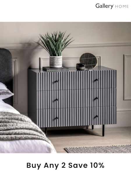 Gallery Home Grey Tetouan 3 Drawer Chest (B21389) | £415