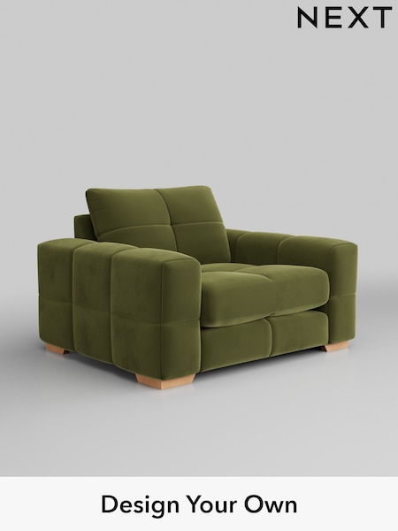 Plush Velvet Easy Clean/Mid Olive Green Brooke Deep Sit (B21457) | £1,325