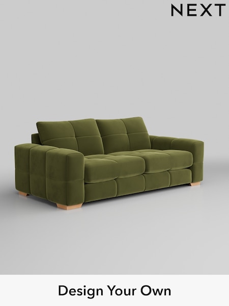Plush Velvet Easy Clean/Mid Olive Green Brooke Deep Sit (B21457) | £1,725