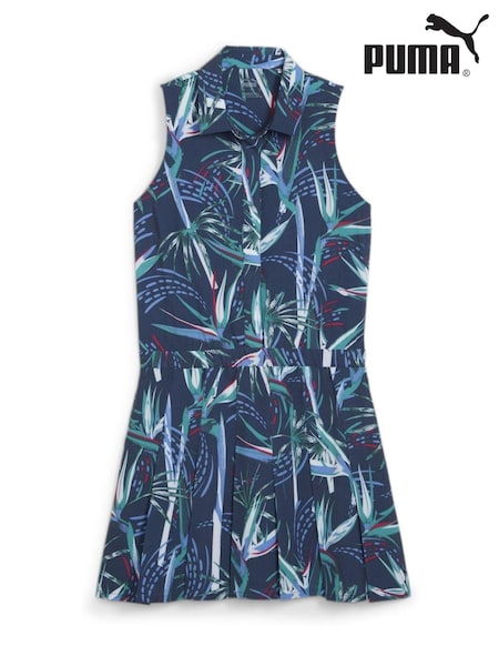 Puma Blue Paradise Womens Golf Pleated Dress (B21593) | £90
