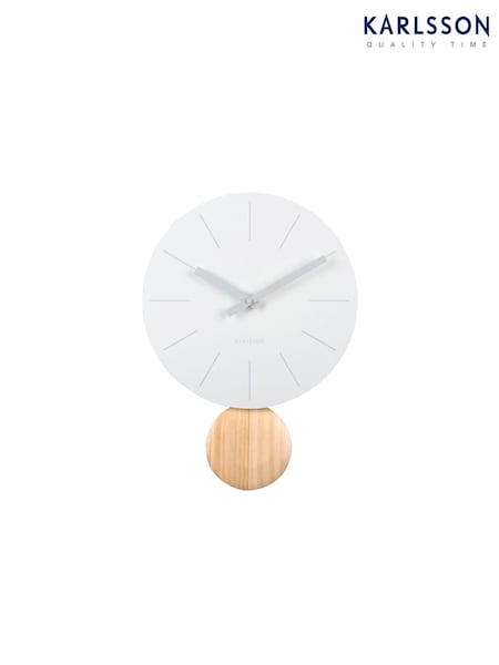 Karlsson White Arlo Pendulum Wall Clock (B21839) | £81