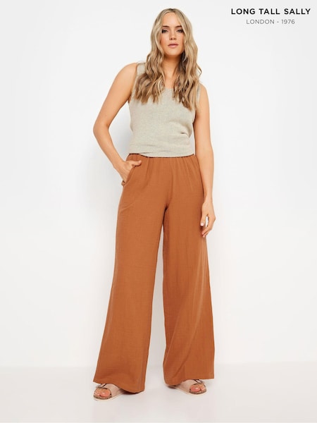 Long Tall Sally Orange Paisley Print Wide Leg Trousers (B22290) | £32