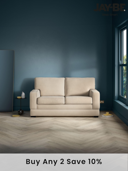 Jay-Be Brushed Twill Linen Cream Urban 2 Seater Sofa Bed (B22312) | £1,135