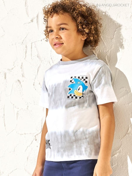 Angel & Rocket Grey 100% Cotton Sonic Tie Dye T-Shirt (B22469) | £17 - £21