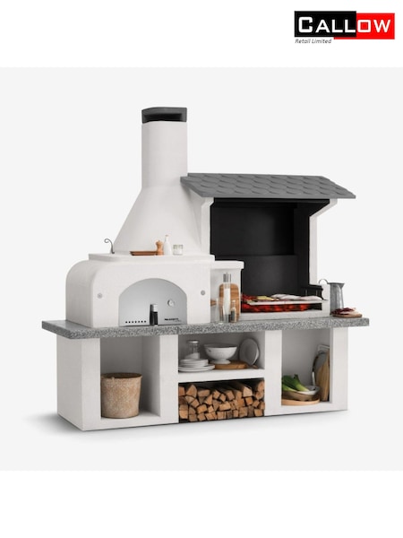Callow Black Complete Outdoor BBQ Kitchen with Wood Fired Oven (B22513) | £5,666