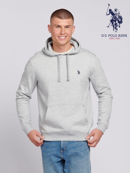 U.S. Polo Assn. Grey Mens Classic Fit 100% Cotton Double Horsemen Hoodie (B22849) | £65