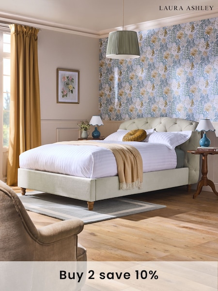 Laura Ashley Baron Chenille Oyster Braybrooke Ottoman Bed (B23084) | £799 - £925