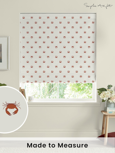 Sophie Allport White Crab Made to Measure 100% Cotton Roman Blinds (B23520) | £79
