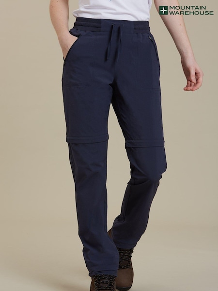 Mountain Warehouse Blue Womens Explorer Zip-Off Quick Drying UV Trousers (B23848) | £53