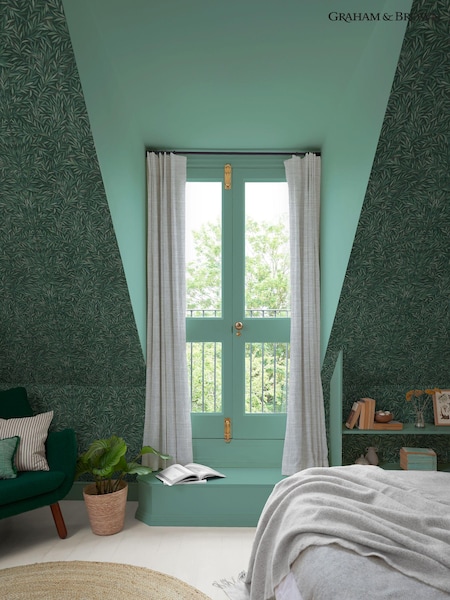 Graham & Brown Green Salix Leaves Wallpaper (B24251) | £1